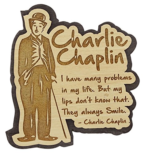 Printtoo Holz graviert Charlie Chaplin Kuehlschrankmagnet Souvenir Geschenk Collectibles von Printtoo