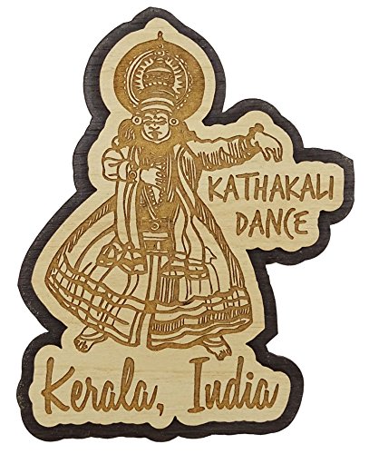 Printtoo Kuehlschrankmagnet Kerala Tanz gravierte hoelzerne Souvenir Geschenk Collectibles von Printtoo