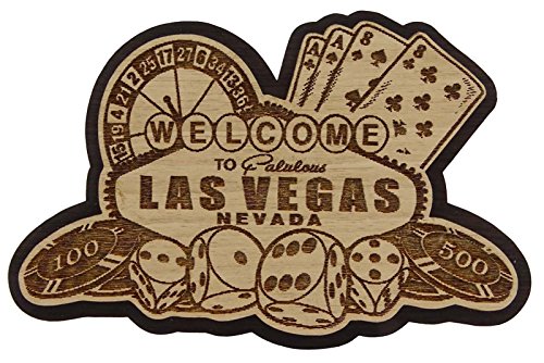 Printtoo Las Vegas - holzerner gravierter holzerner Kuhlschrankmagnet Andenken - Geschenk von Printtoo