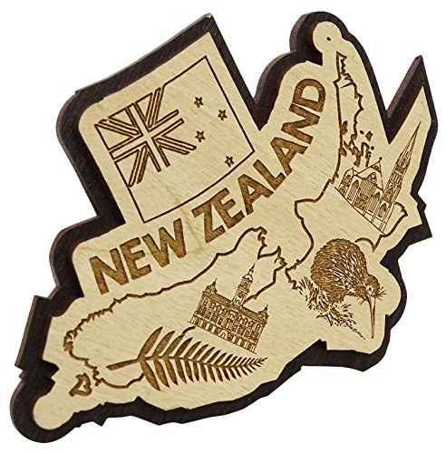 Printtoo Neuseeland Karte Collectibles Souvenir Holz Kuehlschrank Magnet graviert von Printtoo