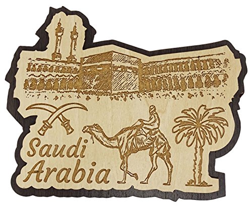 Printtoo Saudi-Arabien Holz graviert Kuehlschrankmagnet Souvenir Collectibles Geschenk von Printtoo