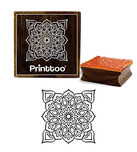 Printtoo Scarp-Buchung Platz Floral Mandala Muster Stempel Holz Stempel-2 x 2 Zoll von Printtoo