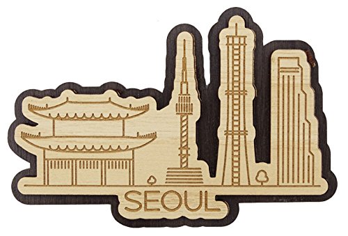 Printtoo Seoul Suedkorea Denkmaeler Holzgravur Kuehlschrank Magnet Souvenir Home Decor von Printtoo