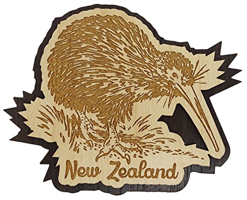 Printtoo Souvenir Neuseeland Kiwi Vogel graviert Holz Kuehlschrankmagnet von Printtoo