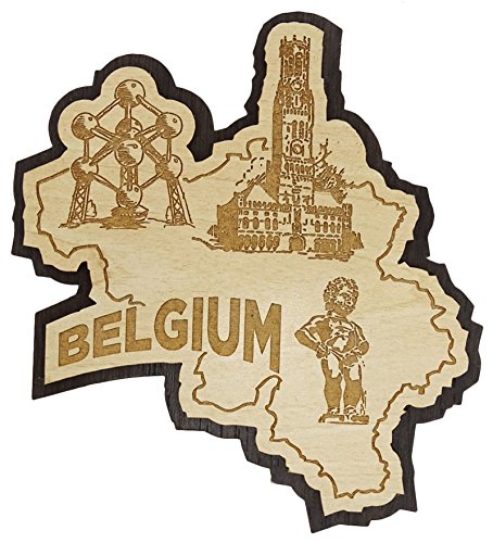 Printtoo Souvenir Wooden Belgien Karte Kuehlschrankmagnet Gravierte Geschenk Collectibles von Printtoo