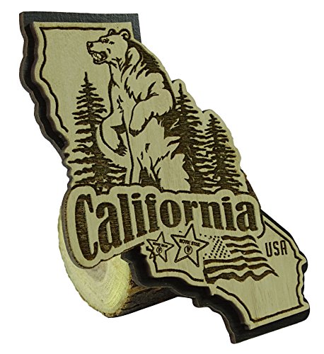 Printtoo USA Kalifornien - Staats - Karten - holzerner Magnet - Andenken - Kuhlraum - Magnet - Geschenk von Printtoo