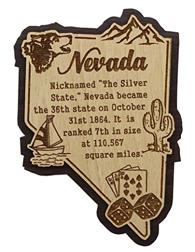 Printtoo USA Nevada - Staats - Karten - holzerner Magnet - Andenken - Kuhlraum - Magnet - Geschenk von Printtoo
