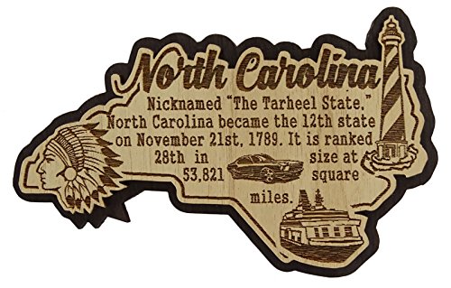 Printtoo USA - North Carolina - Staats - Karten - holzerner Magnet - Andenken - Kuhlraum - Magnet - Geschenk von Printtoo
