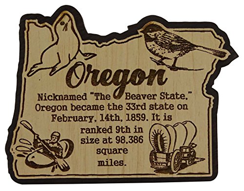 Printtoo USA - Oregon - Staats - Karten - holzerner Magnet - Andenken - Kuhlraum - Magnet - Geschenk von Printtoo