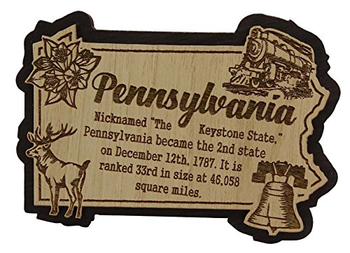 Printtoo USA - Pennsylvania - Staats - Karten - holzerner Magnet - Andenken - Kuhlraum - Magnet - Geschenk von Printtoo