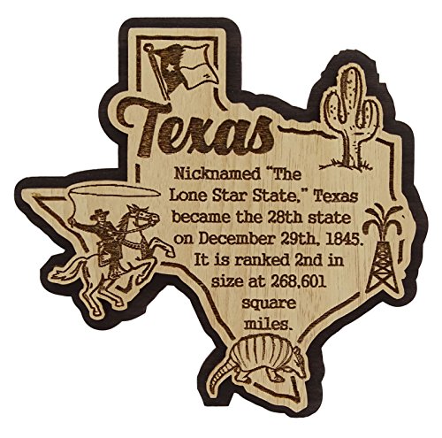 Printtoo USA - Texas - Staats - Karten - holzerner Magnet - Andenken - Kuhlraum - Magnet - Geschenk von Printtoo