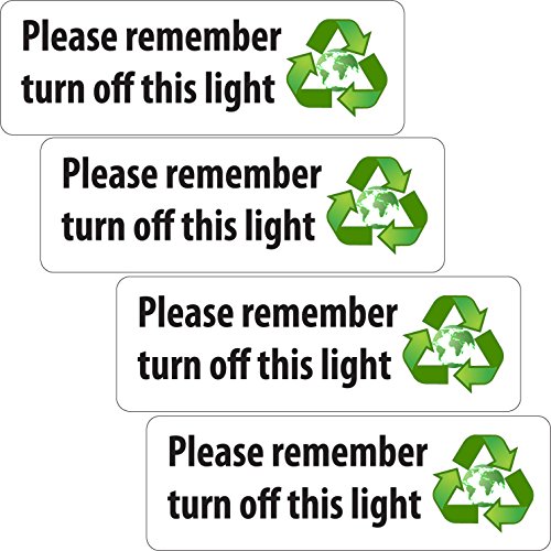 Vinyl-Aufkleber „Please remember turn off this light“, 4 Stück von Printwhizz Ltd