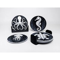 Ocean Wildlife Untersetzer-Set 3D-Gedruckte Meerestiere von PrintyCityDesigns