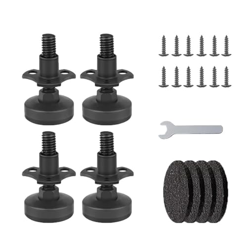 Robuste, verstellbare Nivellierfüße (4er-Pack) - Trägt bis zu 598,7 kg mit 3/8-Zoll-16-Gewinde-T-Mutter-Set. Ideal für Möbel, Schränke, Tische und Stühle. Große Basis für Stabilität, einfache von Prinxse