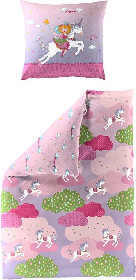 Kinderbettwäsche Einhorn, Prinzessin Lillifee, Renforcé, 2 teilig, Renforce, 100 % Baumwolle, Lillifee, pflegeleicht von Prinzessin Lillifee