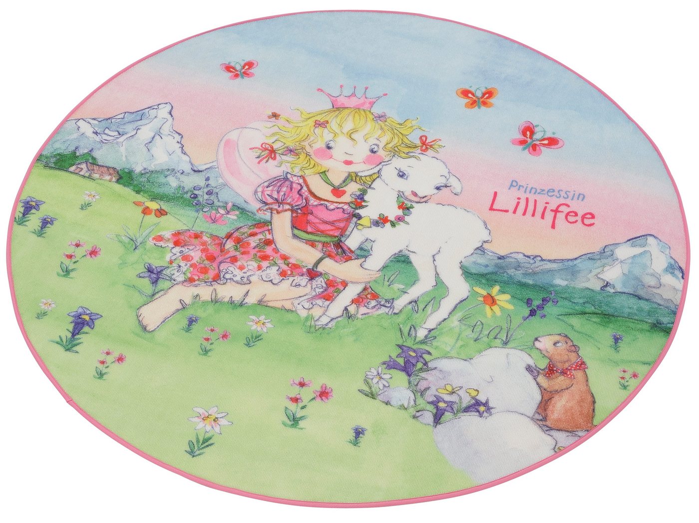 Kinderteppich LI-102, Prinzessin Lillifee, rund, Höhe: 2 mm, Druckteppich, Kinderzimmer von Prinzessin Lillifee