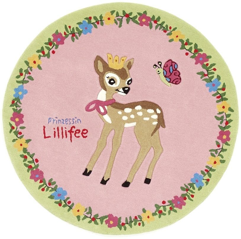 Kinderteppich LI-2935-01, Prinzessin Lillifee, rund, Höhe: 10 mm, Konturschnitt, brillante Farben, Kinderzimmer von Prinzessin Lillifee