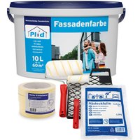 Fassadenfarbe 10L Weiß matt, für ca. 60m² / Aussenfarbe + Anstreichset 3 teilig Fassadenfarbe 10L Weiß matt, für ca. 60m² / Aussenfarbe + Anstreichset 3 teilig von Prinzstark