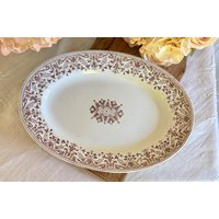 T & R Boote Tournay Große Braune Ovale Servierplatte Neunzehnten Jahrhundert Staffordshire England Transferware Ironstone von PriorTime