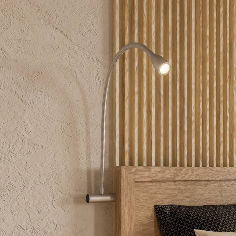 Lindby Apolonia LED-Möbelaufbauleuchte Lampe Leuchte Bettlampe silber 2er-Set von Prios