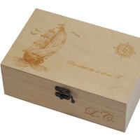 Monogrammierte Hölzerne Erinnerungsbox - Personalisiertes Valentinstagsgeschenk Für Ihn Retro Boot-Seekompass-Design Monogrammierte Hölzerne Erinnerungsbox - Personalisiertes Valentinstagsgeschenk Für Ihn Retro Boot-Seekompass-Design von PrisadPersonalDesign