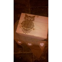 Große Holz Erinnerung Andenken Graviert Pyrograpghy Box Wunderschöne Träume, Wünsche, Weise Eule, Geschenk, Personalisierte Hand Verbrannt Magisch von PriscillasLetterBox