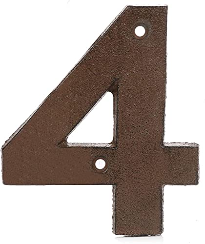 Haus- & Türnummern aus Gusseisen Nummern 0-9, A-E - in Rustikal Braun von Pristine