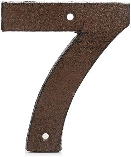 Haus- & Türnummern aus Gusseisen Nummern 0-9, A-E - in Rustikal Braun von Pristine