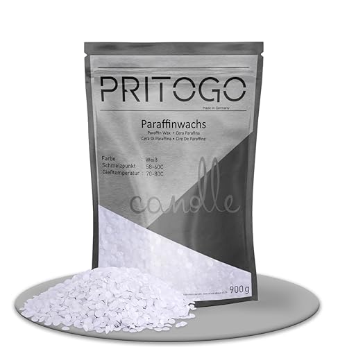 Pritogo Paraffinwachs Kerzenwachs für Kerzen zum Gießen (3,5kg) weiß - Made in Germany - Wachs-Granulat Pastillen Vollraffiniert - Markenqualität von Pritogo