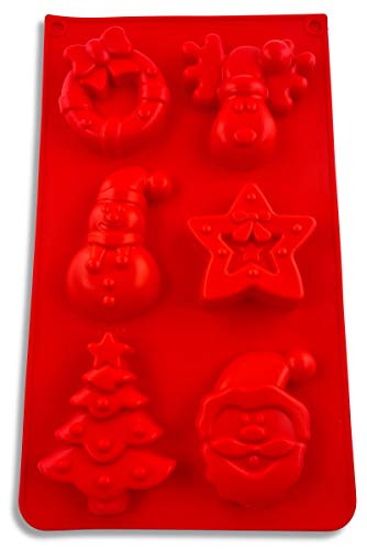 Pritogo Weihnachten Silikonform, Backform, Advent, Muffin, Weihnachtsmann, Schneemann, Stern, Christkind, Engel - BPA-Frei von Pritogo