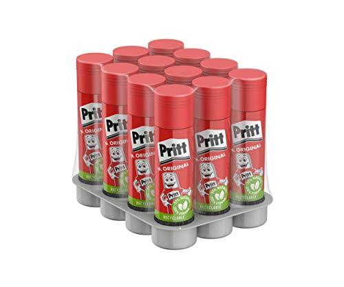 Pritt 46651 Klebestift, sicherer und kinderfreundlicher Kleber für Kunst und Bastelarbeiten, starker Klebstoff für Schule & Bürobedarf, 12x22g Pritt Stift von Pritt