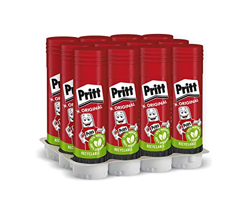 Pritt Klebestift 12 x 22 g, sicherer und zuverlässiger Kinderkleber, Bastelkleber mit starkem Halt für Schule und Büro, 12 Sticks x 22 g von Pritt