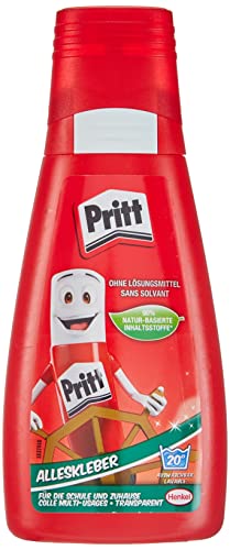 Pritt Alleskleber, schnell trocknender Kleber mit einfacher Anwendung, lösemittelfreier Flüssigkleber für Kinder, 100 g weißer Bastelkleber für viele Bastelmaterialien, 9H PAKA2 von Pritt