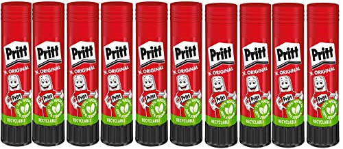 Pritt Klebestift, sicherer und kinderfreundlicher Kleber für Kunst und Bastelarbeiten, starker Klebstoff für Schule & Bürobedarf, 10x43g Pritt Stift von Pritt