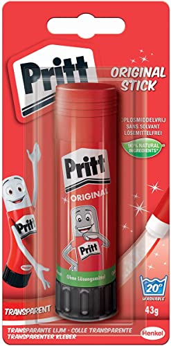 Pritt Klebestift, sicherer und kinderfreundlicher Kleber für Kunst und Bastelarbeiten, starker Klebstoff für Schule & Bürobedarf, 1x43g Pritt Stift von Pritt