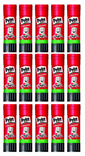 Pritt Klebestift, sicherer und kinderfreundlicher Kleber für Kunst und Bastelarbeiten, starker Klebstoff für Schule & Bürobedarf, 43g (15er Pack) von Pritt