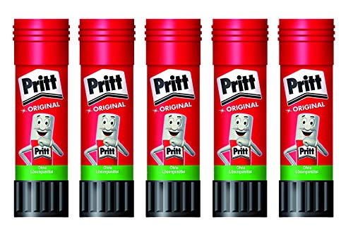 Pritt Klebestift, sicherer und kinderfreundlicher Kleber für Kunst und Bastelarbeiten, starker Klebstoff für Schule & Bürobedarf, 43g (5er Pack) von Pritt