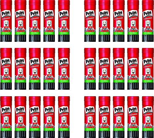 Pritt Klebestift, transparent, auswaschbar, ablösbar, ohne Lösungsmittel (30 Stück, 22g) von Pritt