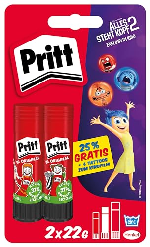 Pritt Klebestift "Paw Patrol", Set mit 2 x 22g Klebestiften und 6 Paw Patrol Tattoos, sicherer und kinderfreundlicher Kleber für Kunst und Bastelarbeiten, starker Klebstoff für die Schule, 9H PBS6B von Pritt