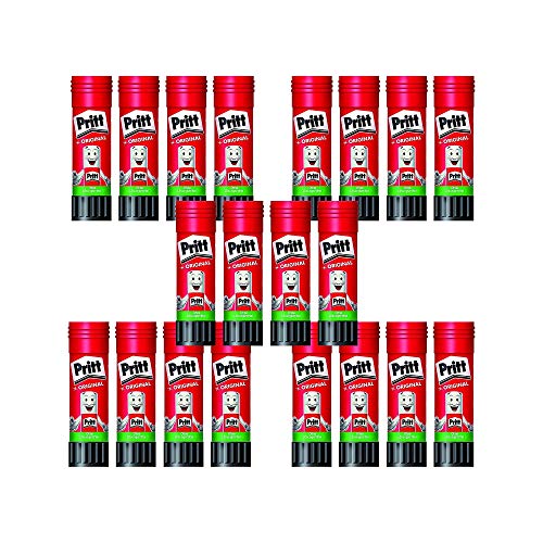 Pritt Klebestift Sparpack/Klebstoff ohne Lösungsmittel/Wasserlöslich bei Niedrigtemperatur/Klebestifte für Kinder Klebestift, mittel (20x22g, Klebestift) von Pritt