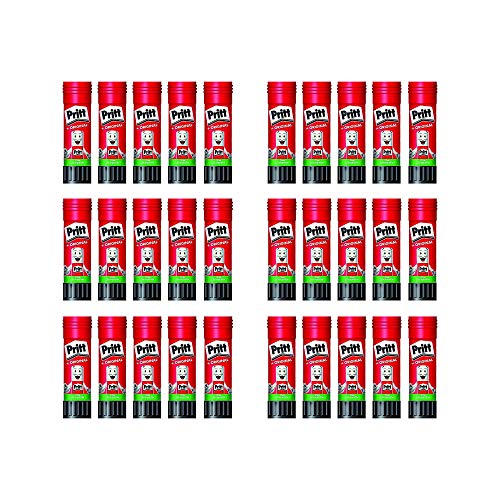 Pritt Klebestift Sparpack/Klebstoff ohne Lösungsmittel/Wasserlöslich bei Niedrigtemperatur/Klebestifte für Kinder Klebestift, mittel (30x22g, Klebestift) von Pritt