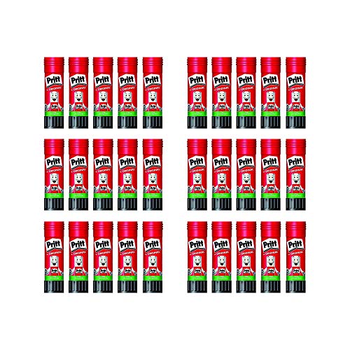 Pritt Klebestift Sparpack/Klebstoff ohne Lösungsmittel/Wasserlöslich bei Niedrigtemperatur/Klebestifte für Kinder Klebestift, mittel (30x22g, Klebestift) von Pritt