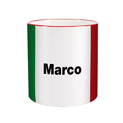 Herz & Heim® Tasse mit Wunschnamen und Flagge - Italien - von Herz & Heim