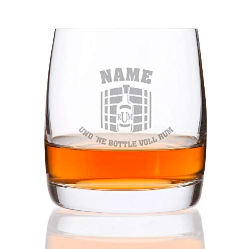 Herz & Heim® Rum Glas mit persönlicher Namensgravur für den gemütlichen Männerabend Rum Fass von Privatglas