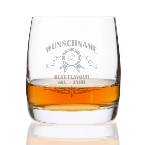 Privatglas Whiskeyglas (Bohemia) - mit kostenloser Gravur - tolle Geschenkidee für Ihren Lieblingsmenschen Motiv Straight von Privatglas