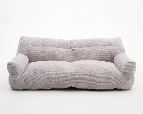 Sofa Jelly Bear/White Colour – Soft Plush Compressed with Velvet Cover, Comfortable and Durable, 185 cm Wide, 110 cm Deep, 70 cm High – Modern Cozy Lounge Sofa von Privee Home