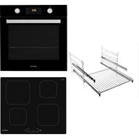 Privileg Backofen-Set "BAKO Turn&Cook 470 BLACK", PBWR6 OP8V2 BLG, mit Teilauszug, Pyrolyse-Selbstreinigung von Privileg