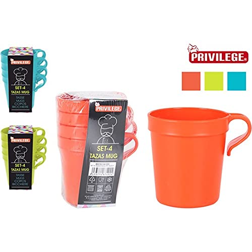 Privilege 52231 Set 4 Tassen Mug PP Heavy, sortiert, Kunststoff von Privilege