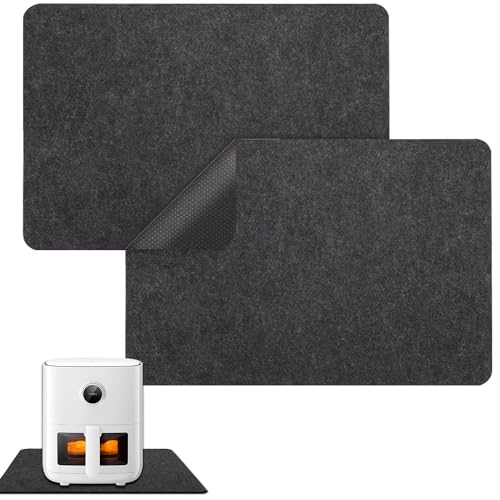 Prampe 2 Stück Hitzebeständige Matte Für Luftfritteuse, 44 * 30cm Filzmatte Mikrowellen, Küche Arbeitsplatte Hitzeschutzmatte für Heißluftfritteuse Kaffeemaschine von Prmape