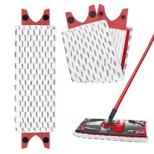 Prmape 2er Set Bodenwischer Ersatzbezug, 46*14cm Mikrofaser Wischbezug, Mop Mikrofaser Reinigung Pads, Wischbezug Baumwolle für Flecken Entfernen, Boden Reinigen von Prmape